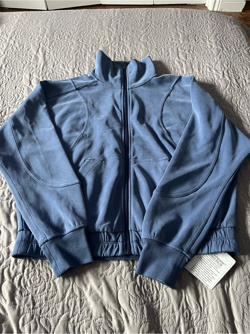 NWT lululemon athletica Dusty Blue Full-Zip Bomber Jacket. Softstreme